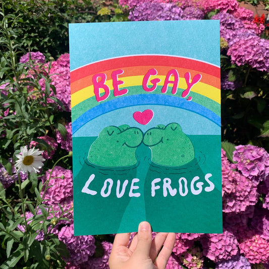 Be Gay Love Frogs Art Print by 2Bmcr