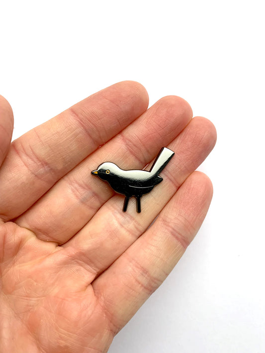 Blackbird Enamel Pin by Tom Hardwick