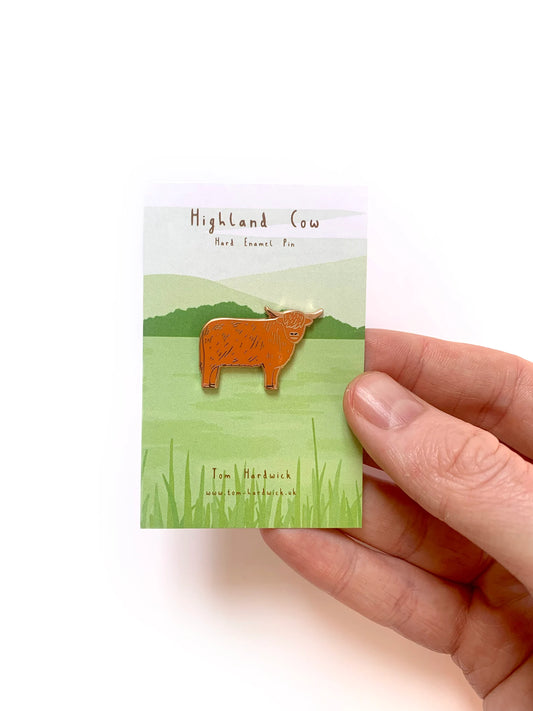 Highland Cow Enamel Pin by Tom Hardwick