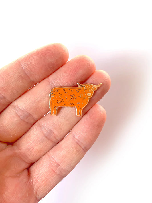 Highland Cow Enamel Pin by Tom Hardwick