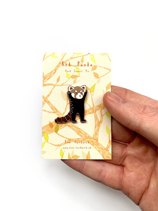 Fun Red Panda Enamel Pin by Tom Hardwick