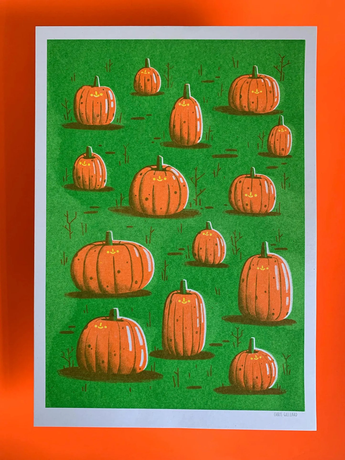 Pumpkin Patch Riso Print