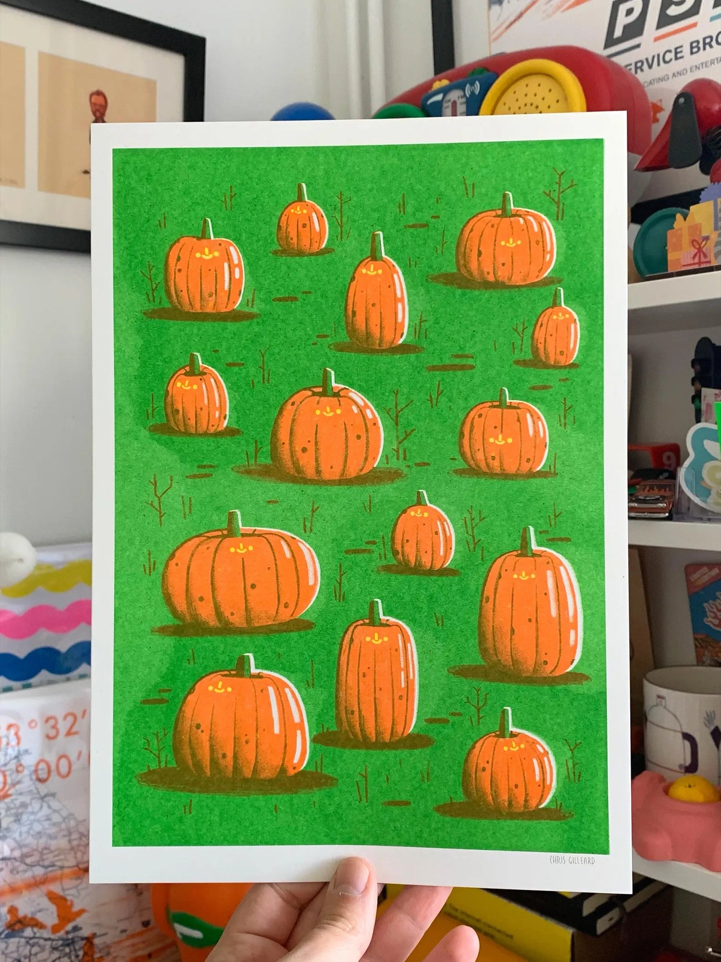 Pumpkin Patch Riso Print