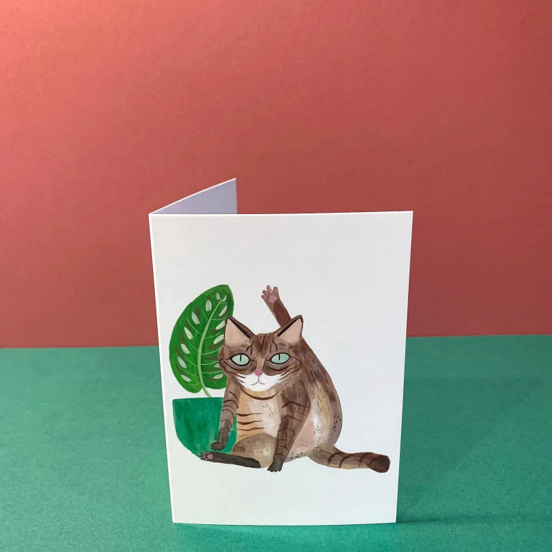 Cat Licking Card