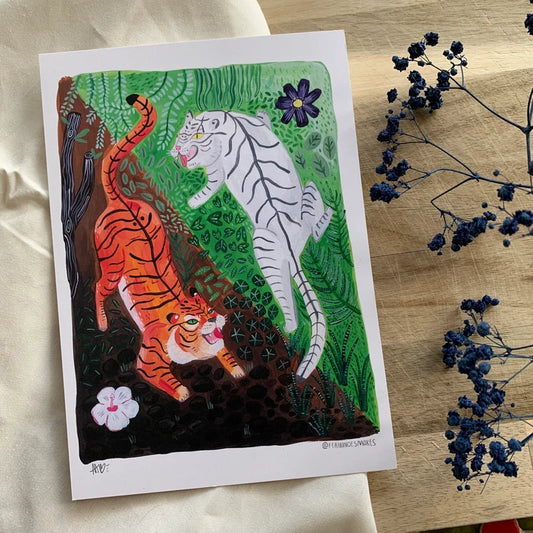 Yin and Yang Tigers - Art Print