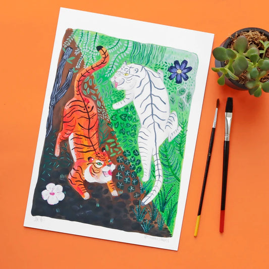 Yin and Yang Tigers - Art Print
