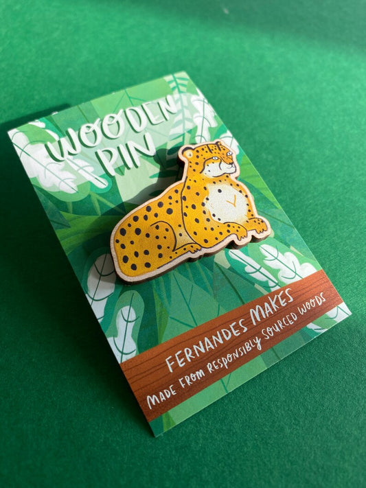 Cheetah Wooden Pin