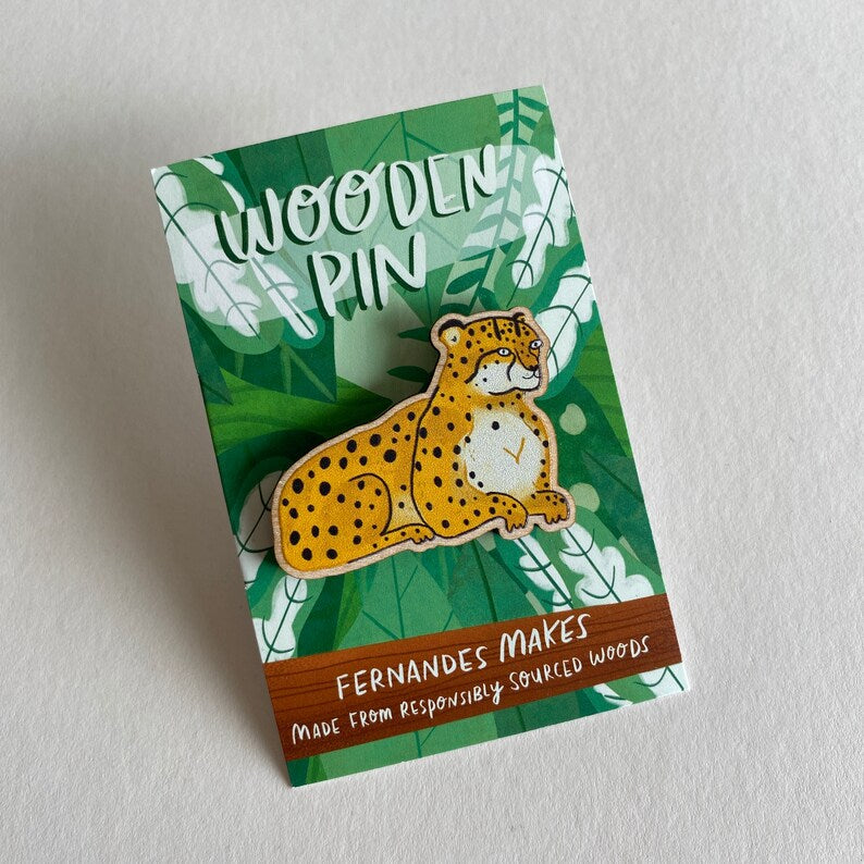 Cheetah Wooden Pin