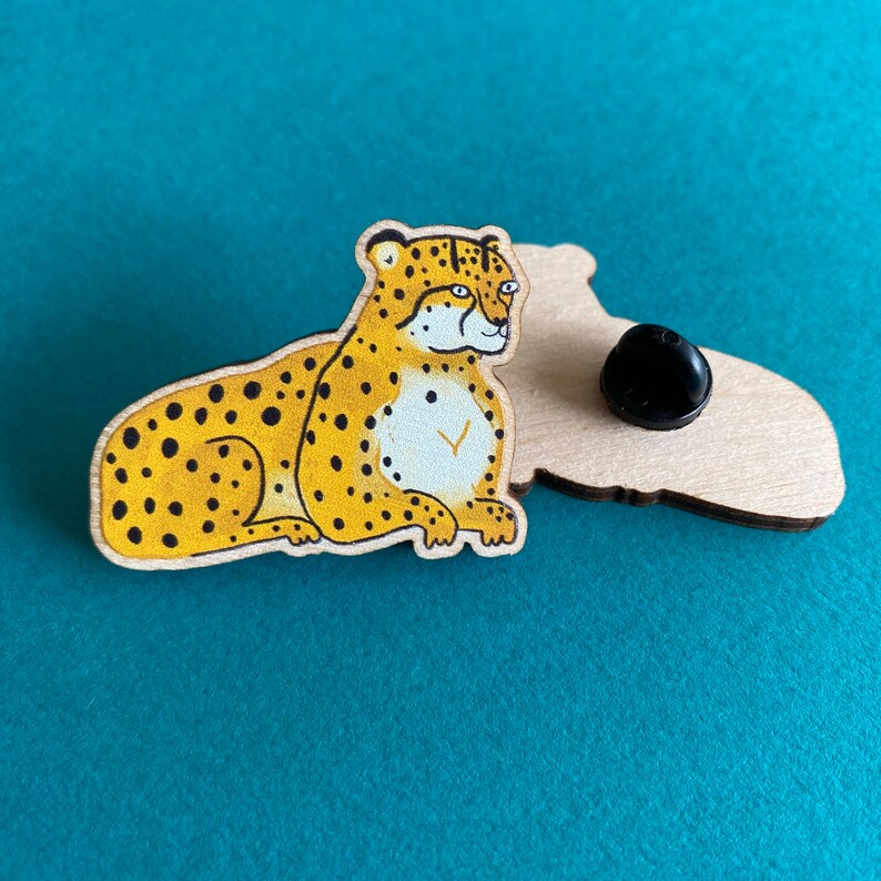 Cheetah Wooden Pin