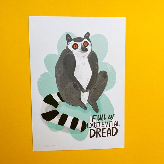 Full of Existential Dread Lemur - Art Print