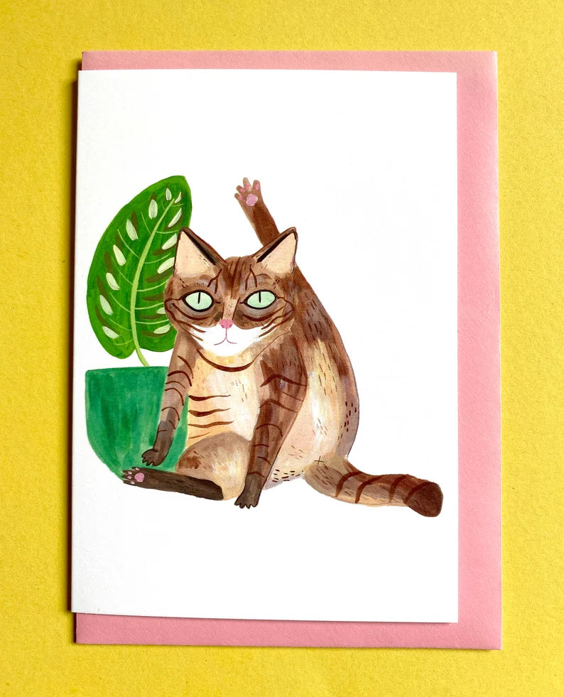 Cat Licking Card