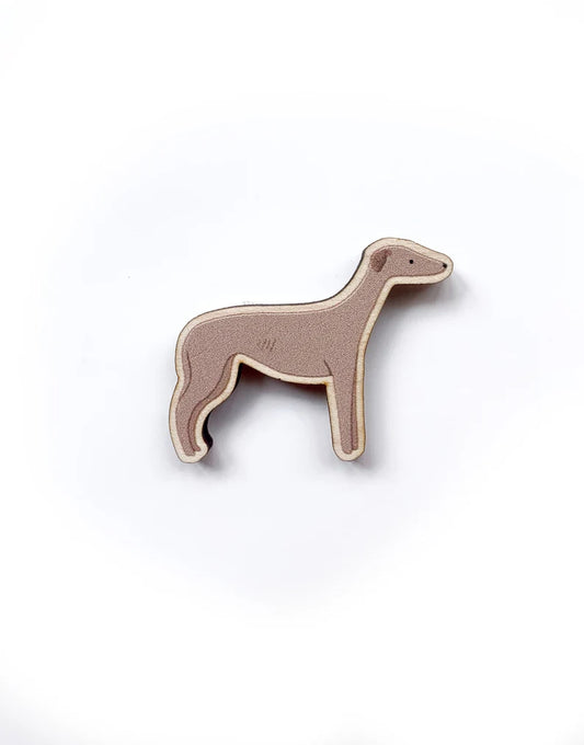 Greyhound Wooden Dog Pin