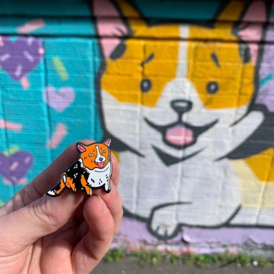 Happy Corgi Hard Enamel Pin