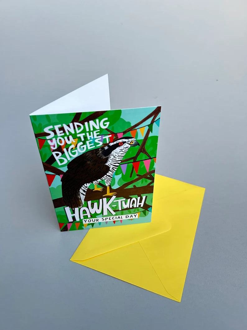 Hawk Tuah Greeting Card by Fernandes Makes