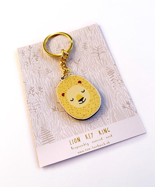 Lion Wooden Key Ring