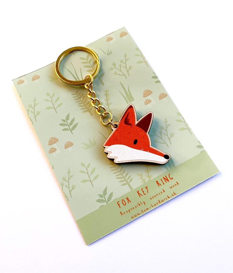Fox Wooden Key Ring