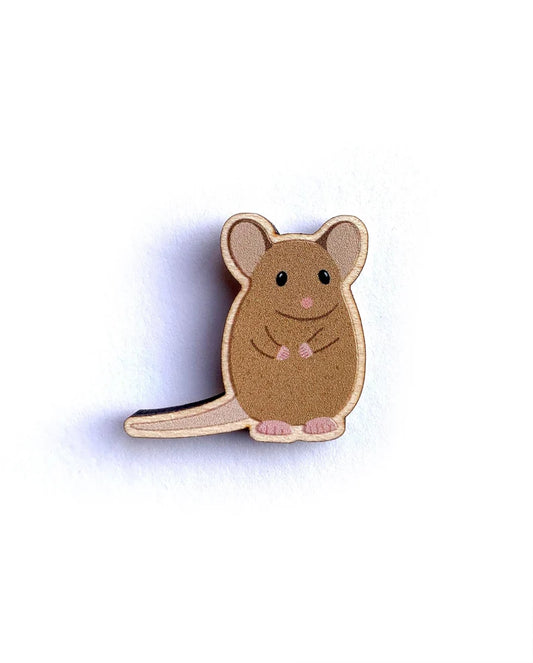 Mouse Wooden Pin by Tom Hardwick