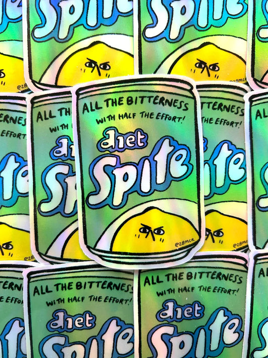 Can of Diet Spite Holo Vinyl Sticker by 2Bmcr