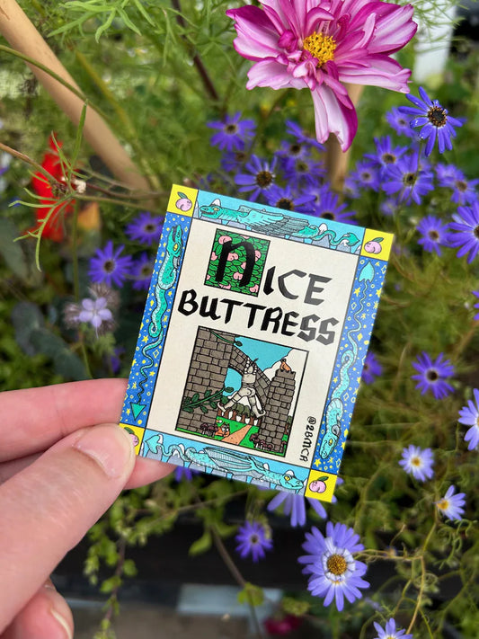 Nice Buttress Medieval Vinyl Sticker by 2Bmcr