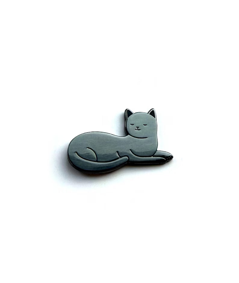 Black Cat Enamel Pin by Tom Hardwick