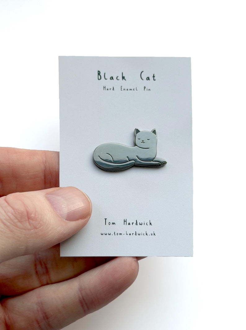 Black Cat Enamel Pin by Tom Hardwick