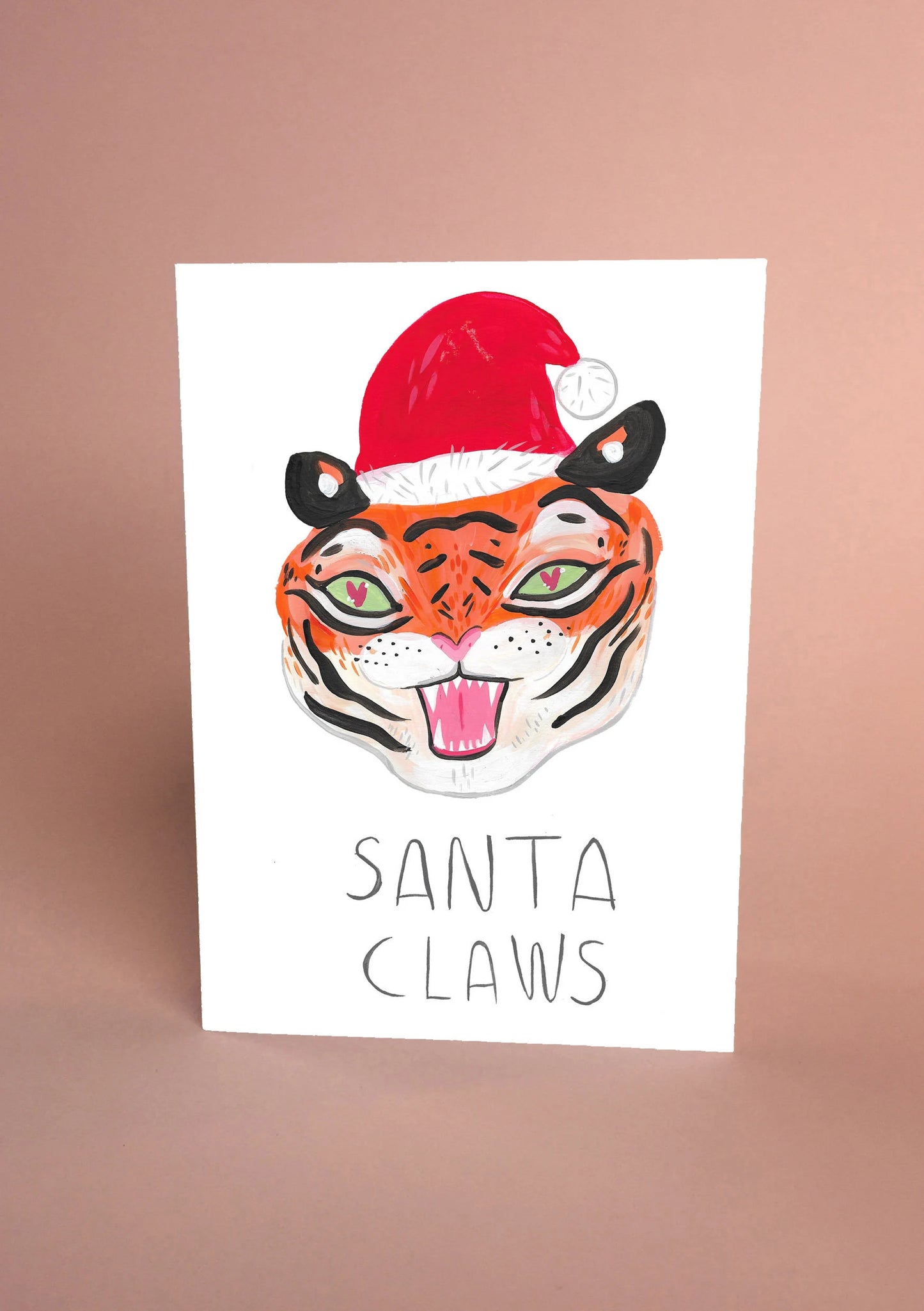Santa Claws Tiger Christmas Greeting Card