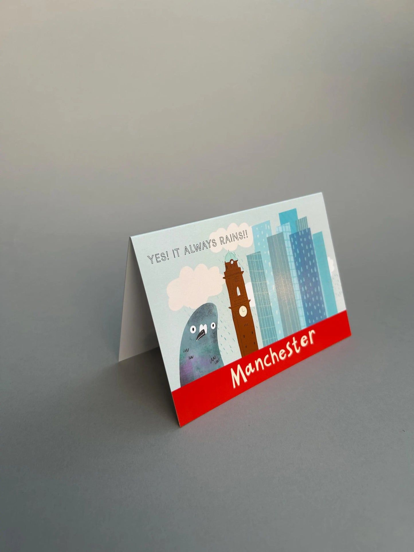 It Always Rains - Manchester Skyline Greeting Card