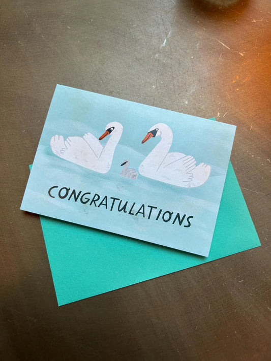 Swan Congratulations Greeting Card