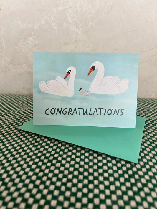 Swan Congratulations Greeting Card