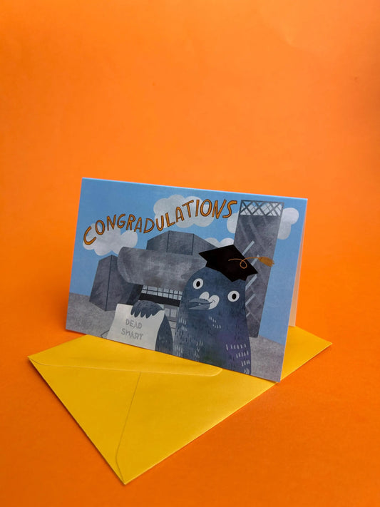 Congradulations Pigeon Greeting Card by Fernandes Makes