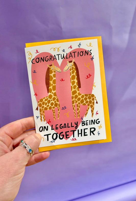 Congratulations On Legally Being Together Greeting Card by Fernandes Makes