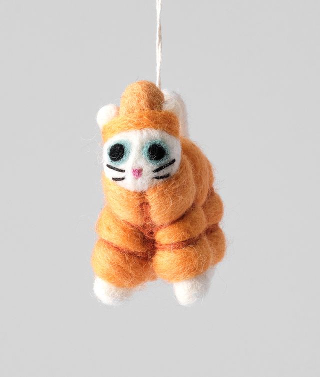Lee, Cat in an Orange Puffer Decoration