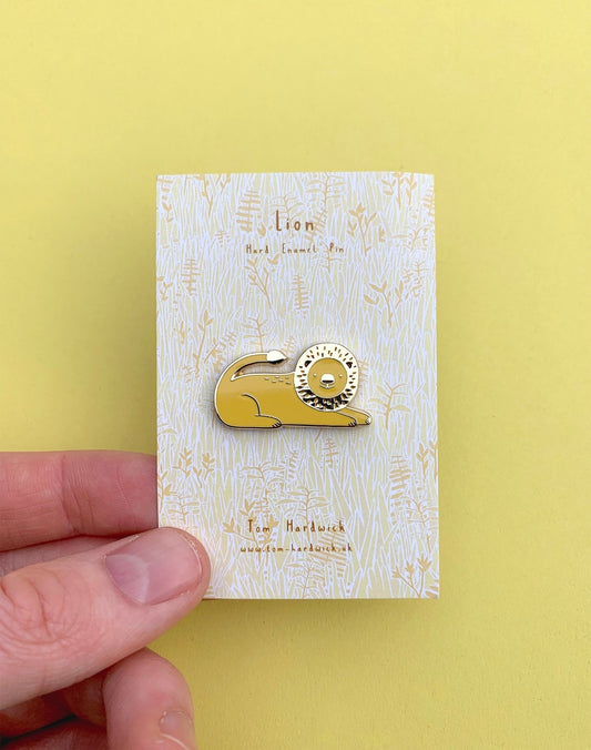 Lion Enamel Pin by Tom Hardwick