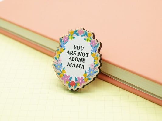 Self Care / Positive Wooden Pin by Jess Rachel Sharp