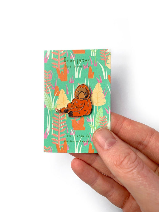 Orangutan Enamel Pin by Tom Hardwick