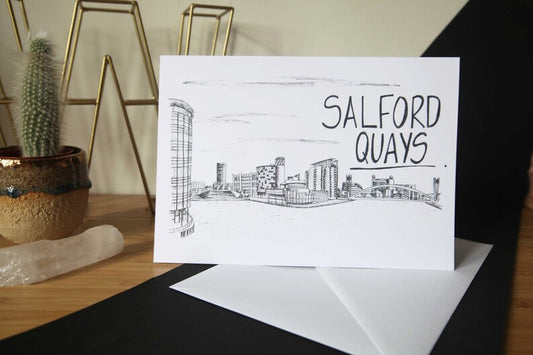 Salford Quays Greetings Card by Christopher Walster