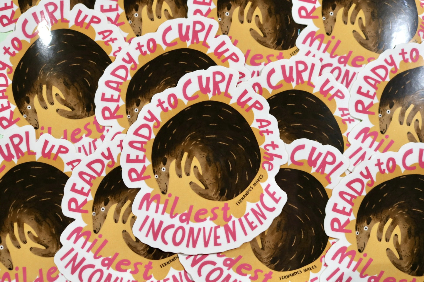 Curl Up inconvenience Sticker