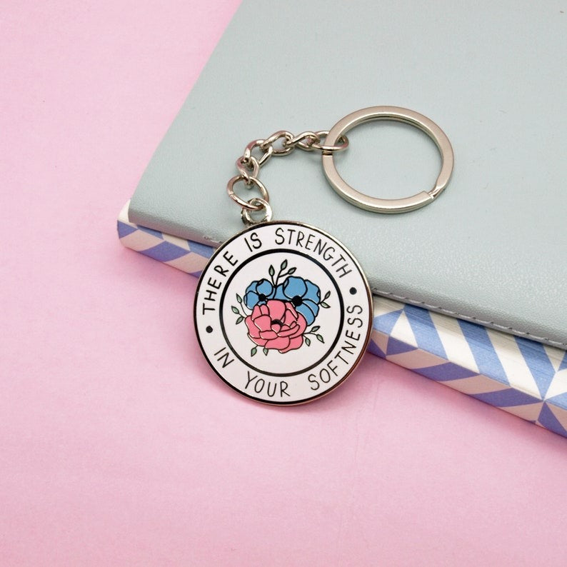 Self Care / Positive Enamel Keyring by Jess Rachel Sharp