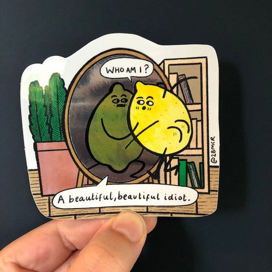 Who Am I? Beautiful Idiot Lemon - Vinyl Sticker by 2B Mcr