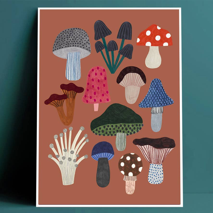 MUSHROOMS - A4 Art print