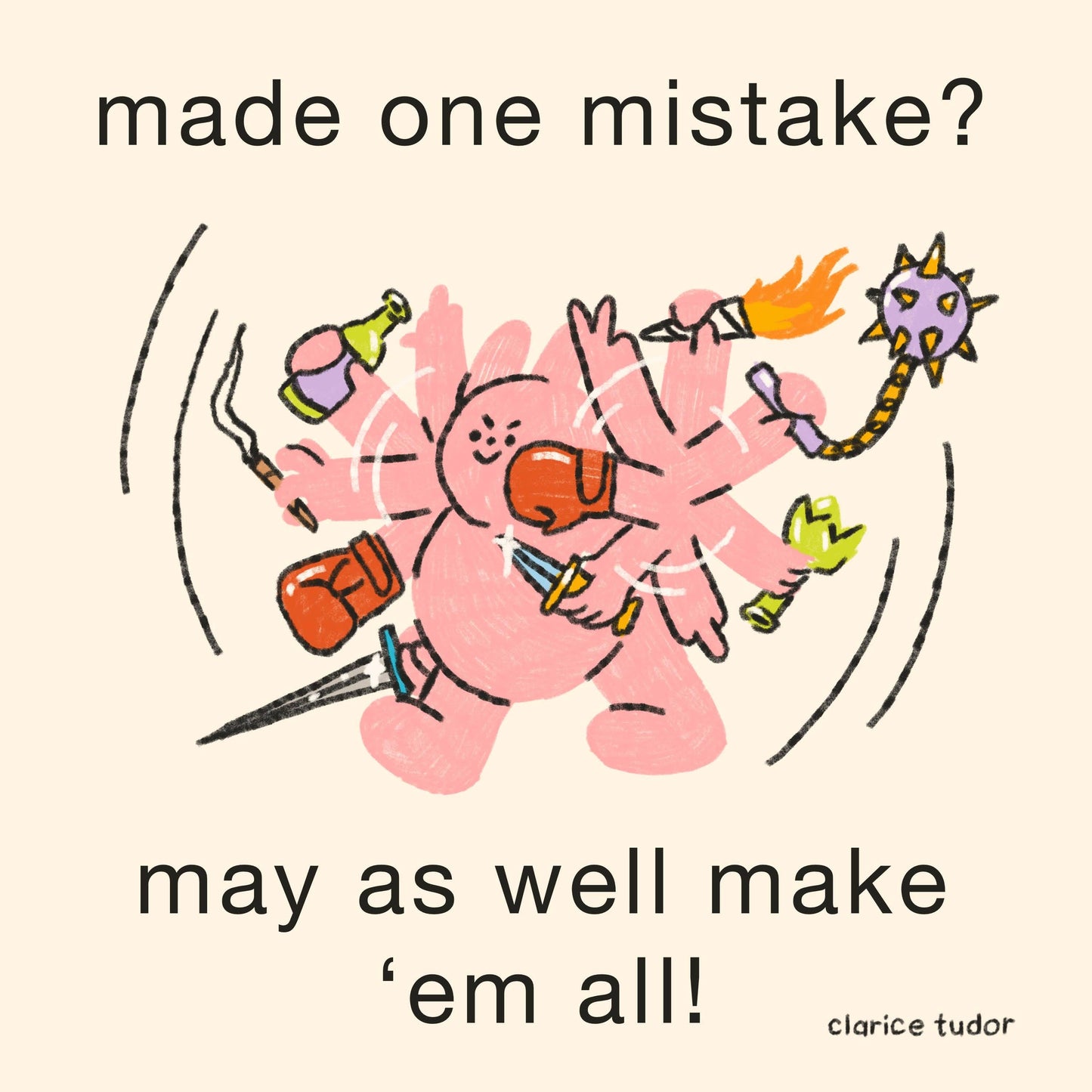 Mistakes Postcard Print by Clarice Tudor CT11