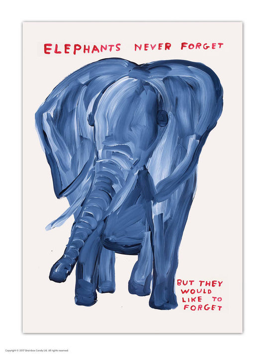 Elephants Never Forget - David Shrigley Postcard