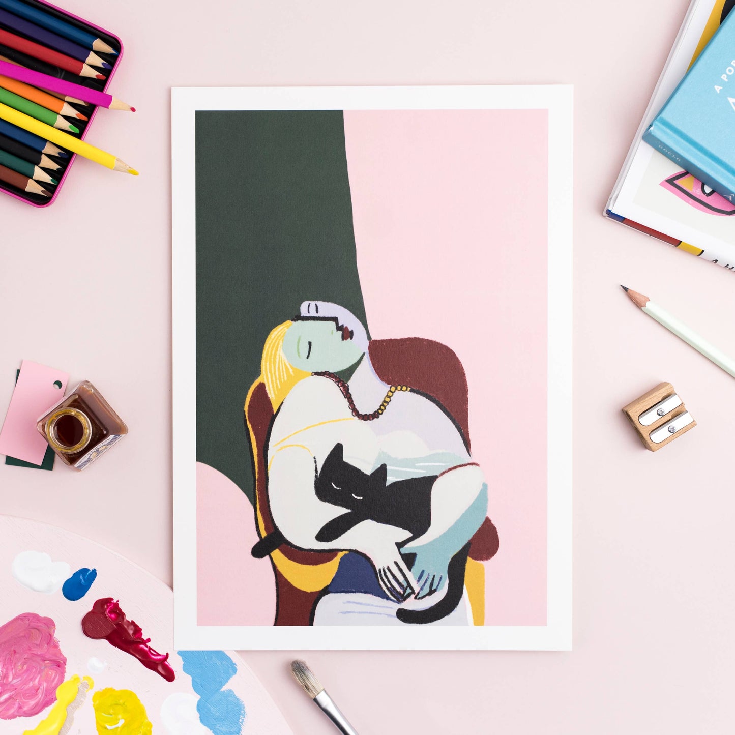 Picatso Cat Lady Print by Niaski