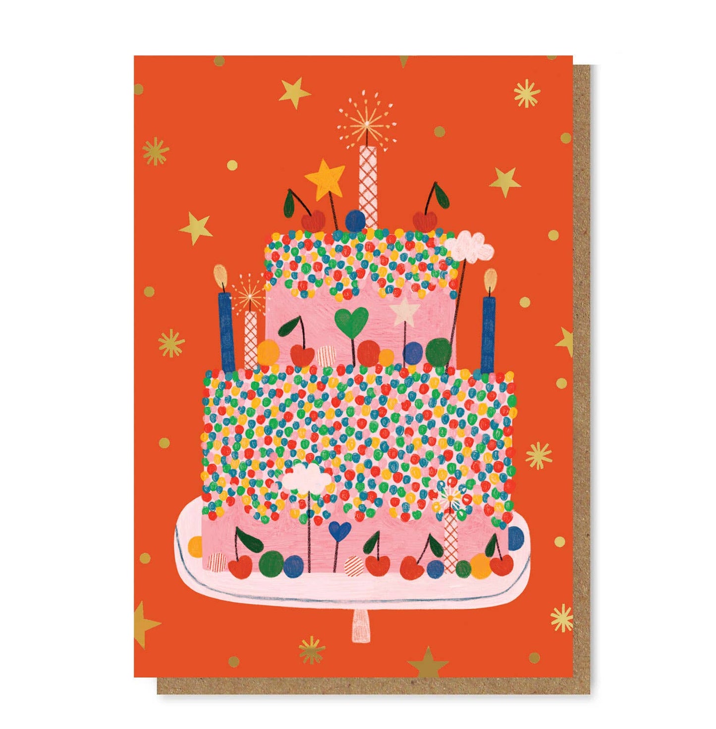 CELEBRATION CAKE gold foil card by Daria