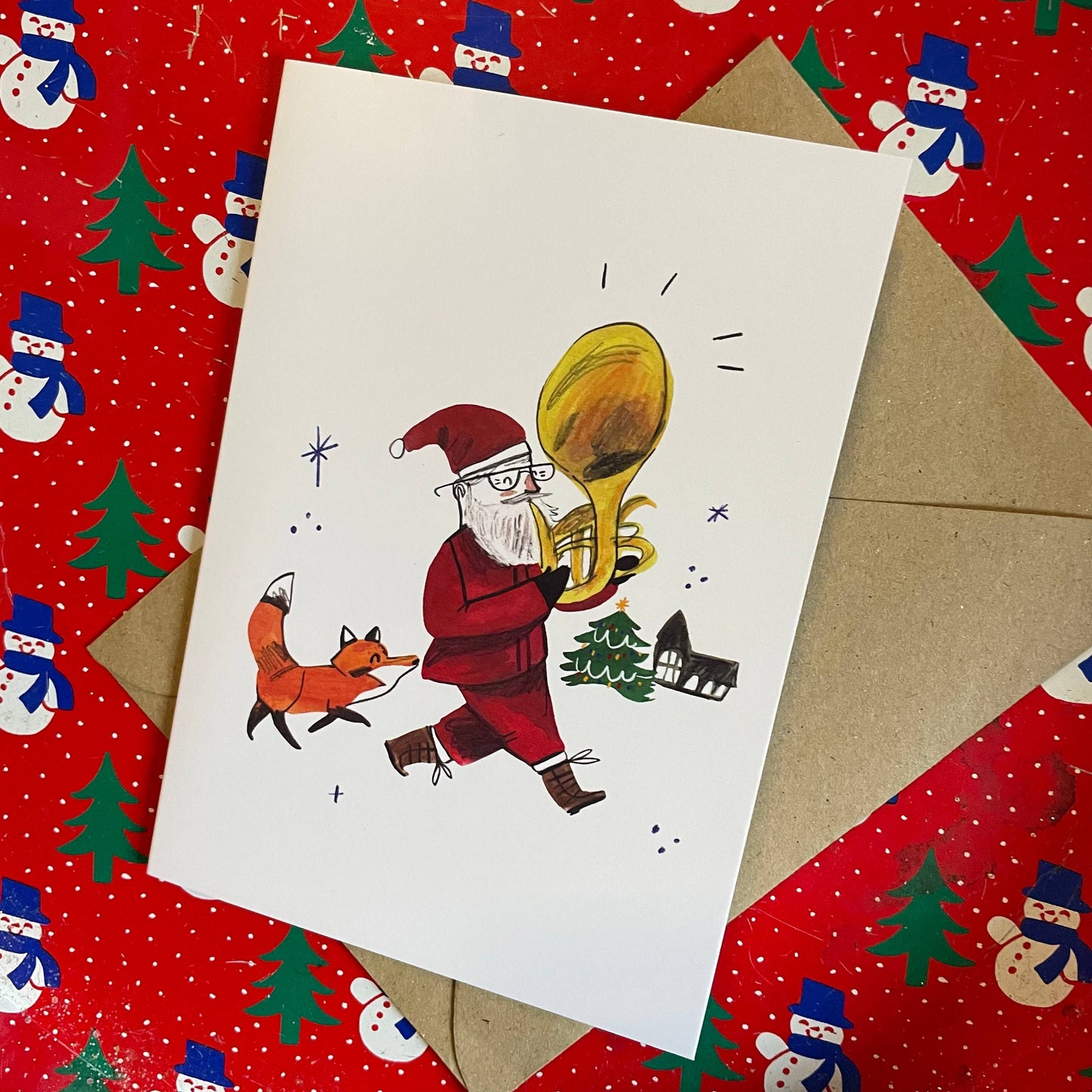 Brass Band Christmas Card by Dick Vincent DV01