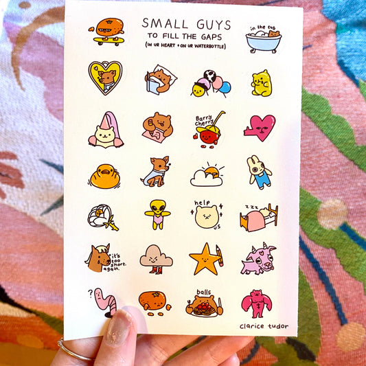 Small Guys Sticker Sheet by Clarice Tudor