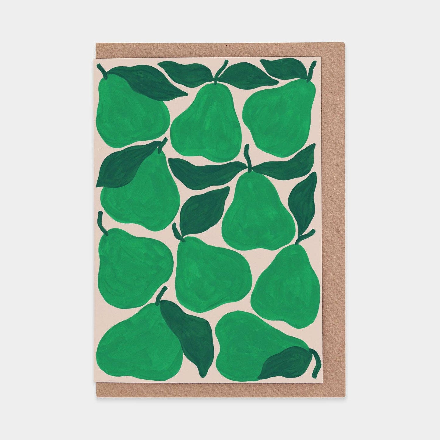 Green Pears Greetings Card by Evermade