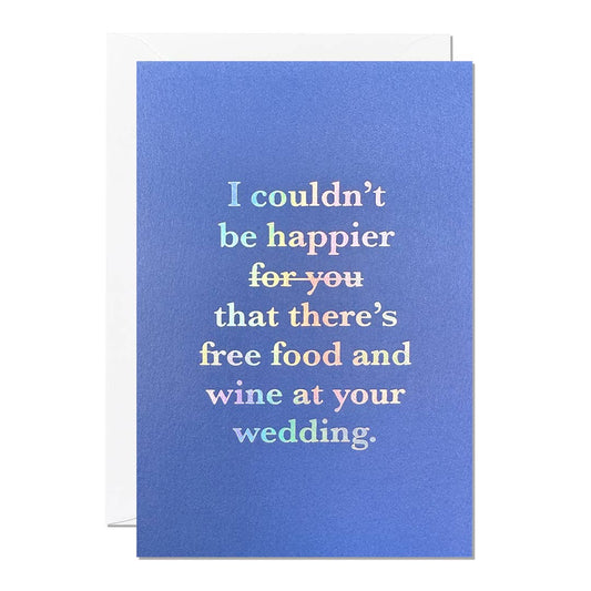 Free Wine Wedding | Funny Wedding Card | Greeting Card