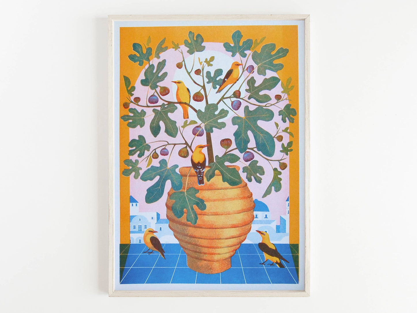 Santorini - A3 Risograph Print by Printer Johnson