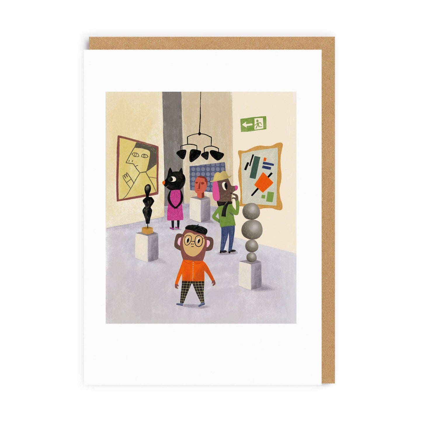 Art Gallery Animals Greeting Card